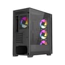 Vida Zephyr V2 Micro-ATX ARGB Tempered Glass Gaming PC Case with 4 x 120mm ARGB Fans - Black thumbnail 5