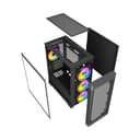 Vida Zephyr V2 Micro-ATX ARGB Tempered Glass Gaming PC Case with 4 x 120mm ARGB Fans - Black thumbnail 7