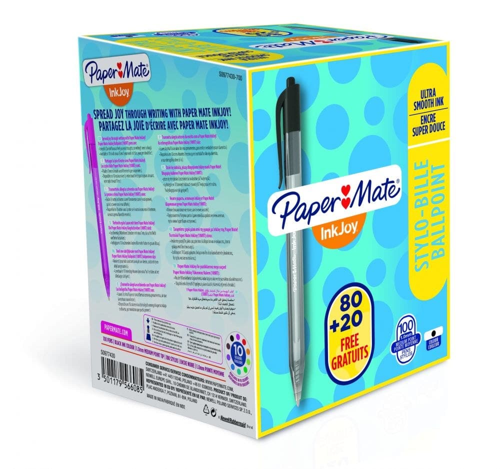 Paper Mate S0977430 Inkjoy Retractable Pens Black Ink - Pack of 100 - Image 1