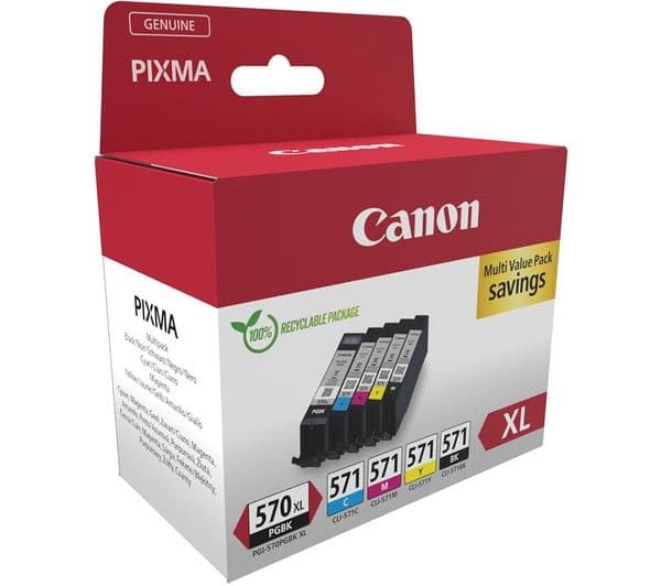 CANON PGI570XL/571 Tri-colour & Black Ink Cartridges - Multipack - Image 3