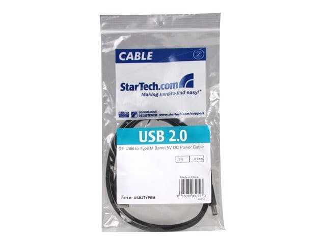 StarTech USB Type-M to DC 5V Power Cable Black - Image 4