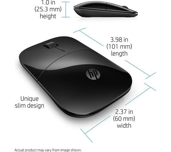HP Z3700 Wireless Optical Mouse - Black - Image 8
