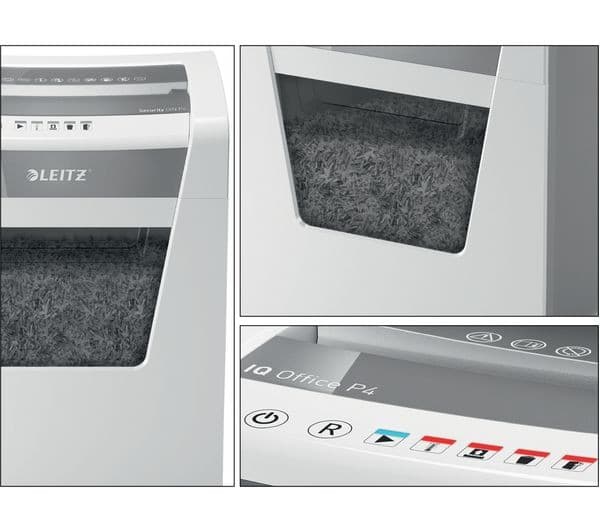 LEITZ IQ Office P4 Cross Cut Paper Shredder - 15 Sheet, 23 Litre Bin - Image 6