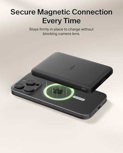 Belkin BoostCharge 5000mAh Slim Magnetic Power Bank with USB C Port - Black - Image 5