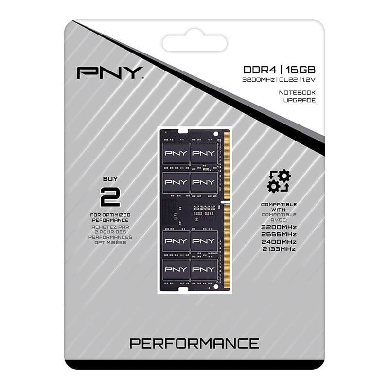 PNY Performance 16 GB (1 x 16 GB) DDR4 3200MHz CL22 SODIMM Notebook Memory - Image 2