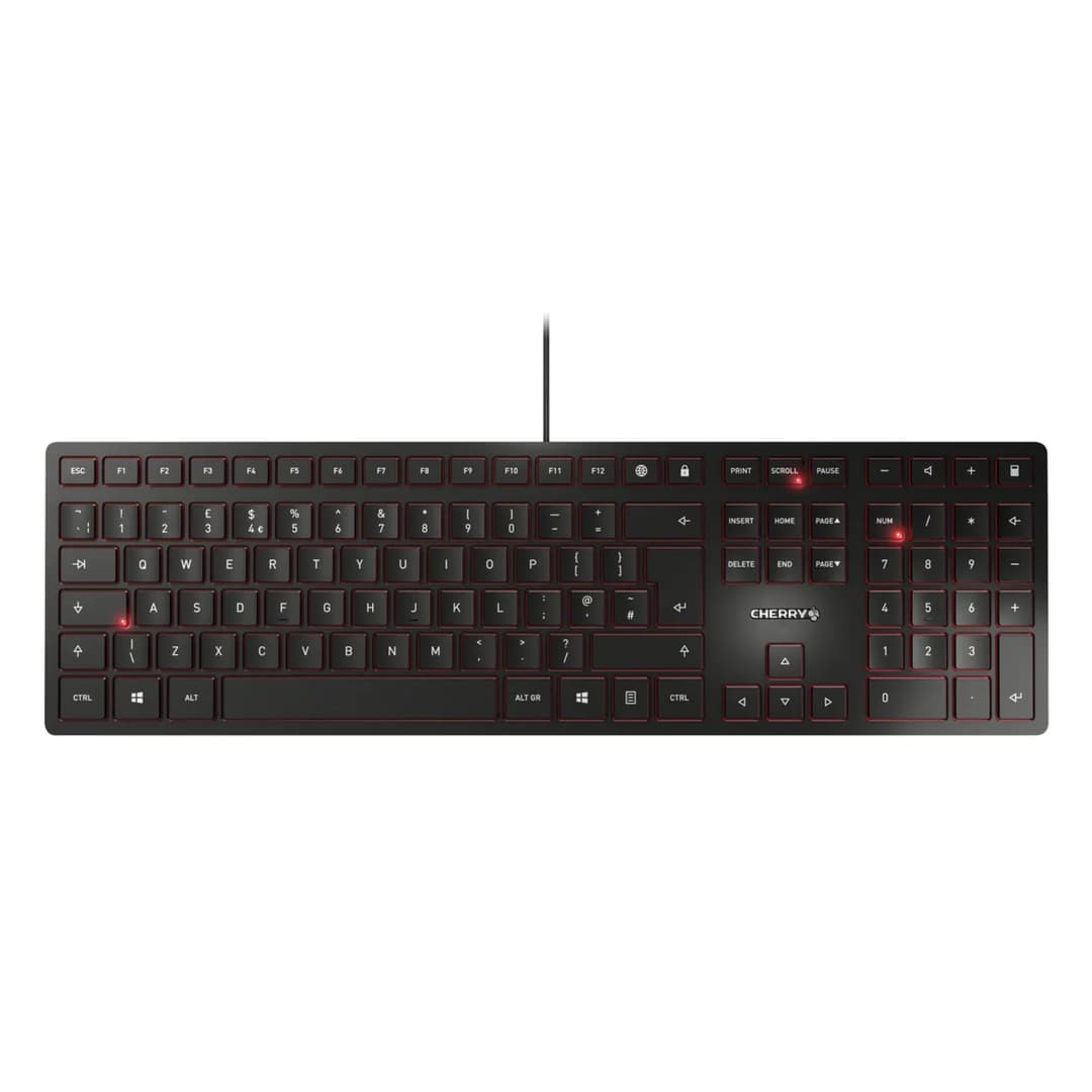 Cherry KC 6000 Slim Ultra Flat USB Wired Keyboard - Black - Image 1