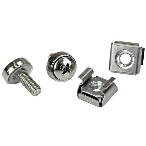 StarTech.com M5 Mounting Screws and Cage Nuts for Server Rack Cabinet, Silver - 100 Pack - Image 1