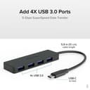 Plugable Technologies USB C to USB Adapter Hub, 4 Port USB 3.0 Hub, USB Splitter for Laptop, Compatible with Windows, MacBook Pro/Air, iPad Pro, Surface Pro, Chromebook, Linux, Android, Charging Not Supported thumbnail 2
