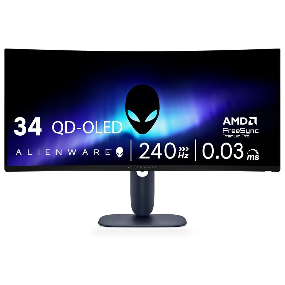 Dell Alienware AW3425DW 34" QD-OLED UWQHD 240Hz Freesync G-Sync Compatible Curved Gaming Monitor - Image 1