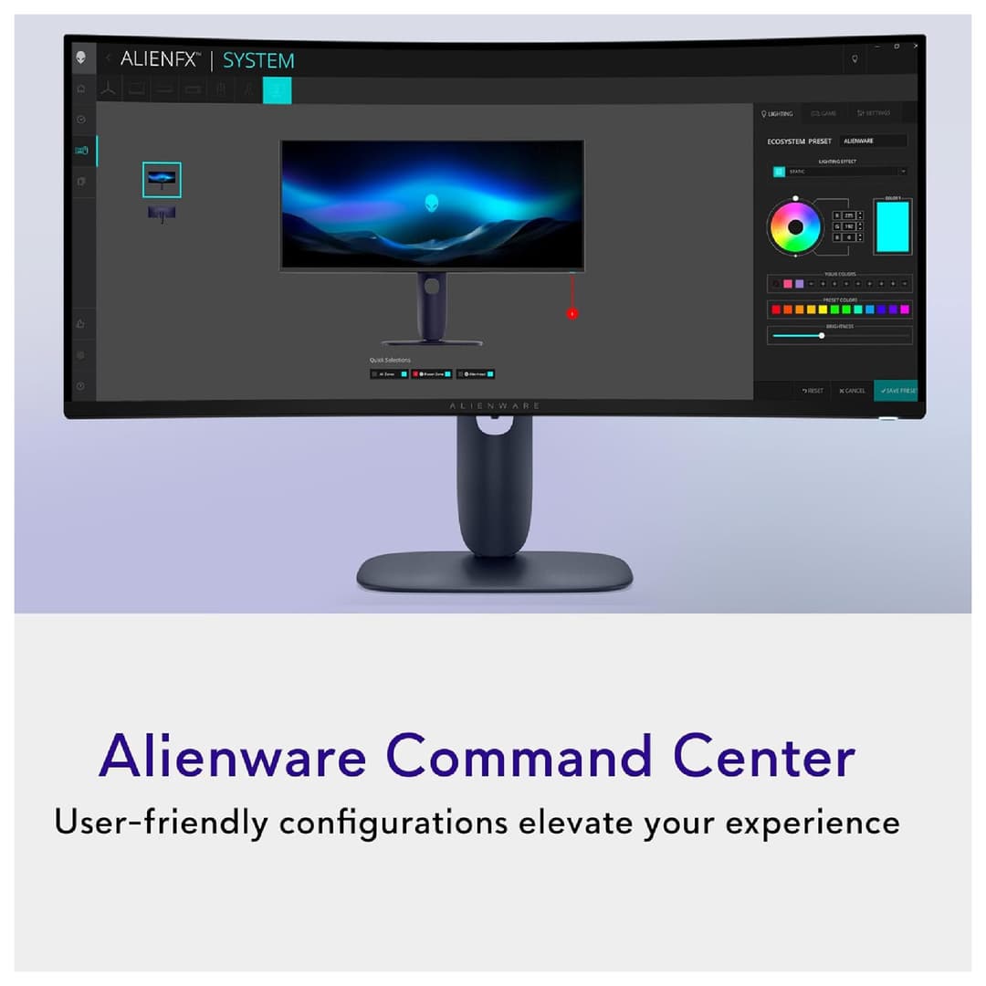 Dell Alienware AW3425DW 34" QD-OLED UWQHD 240Hz Freesync G-Sync Compatible Curved Gaming Monitor - Image 5