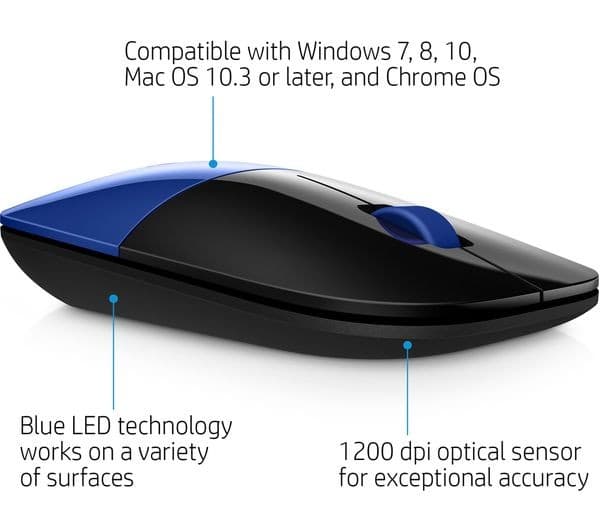 HP Z3700 Wireless Optical Mouse - Blue - Image 6