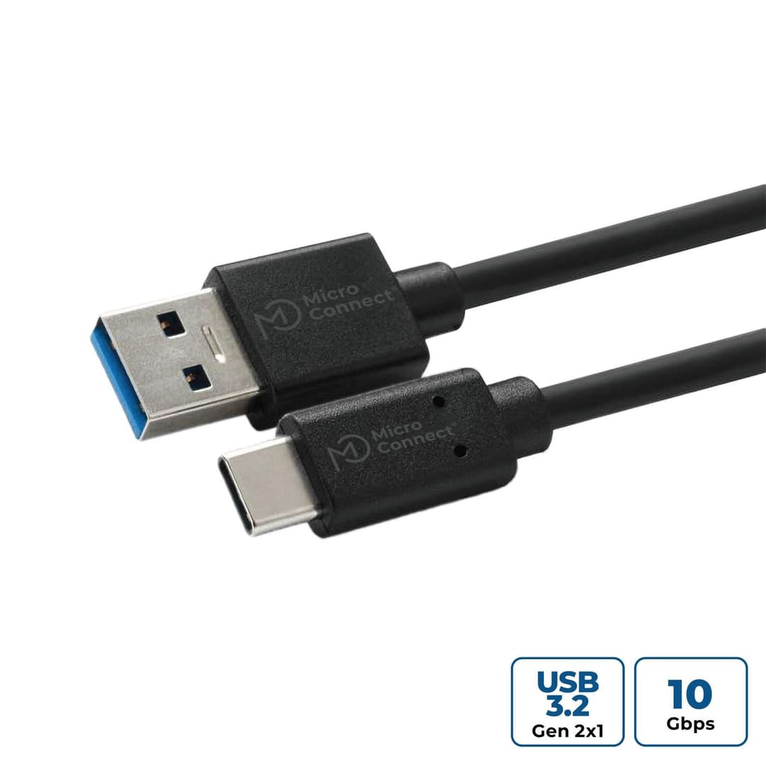 USB-C to USB-A Cable 1.5m, USB 3.2 Gen 1, 5Gbps, 15W, Black - Image 1