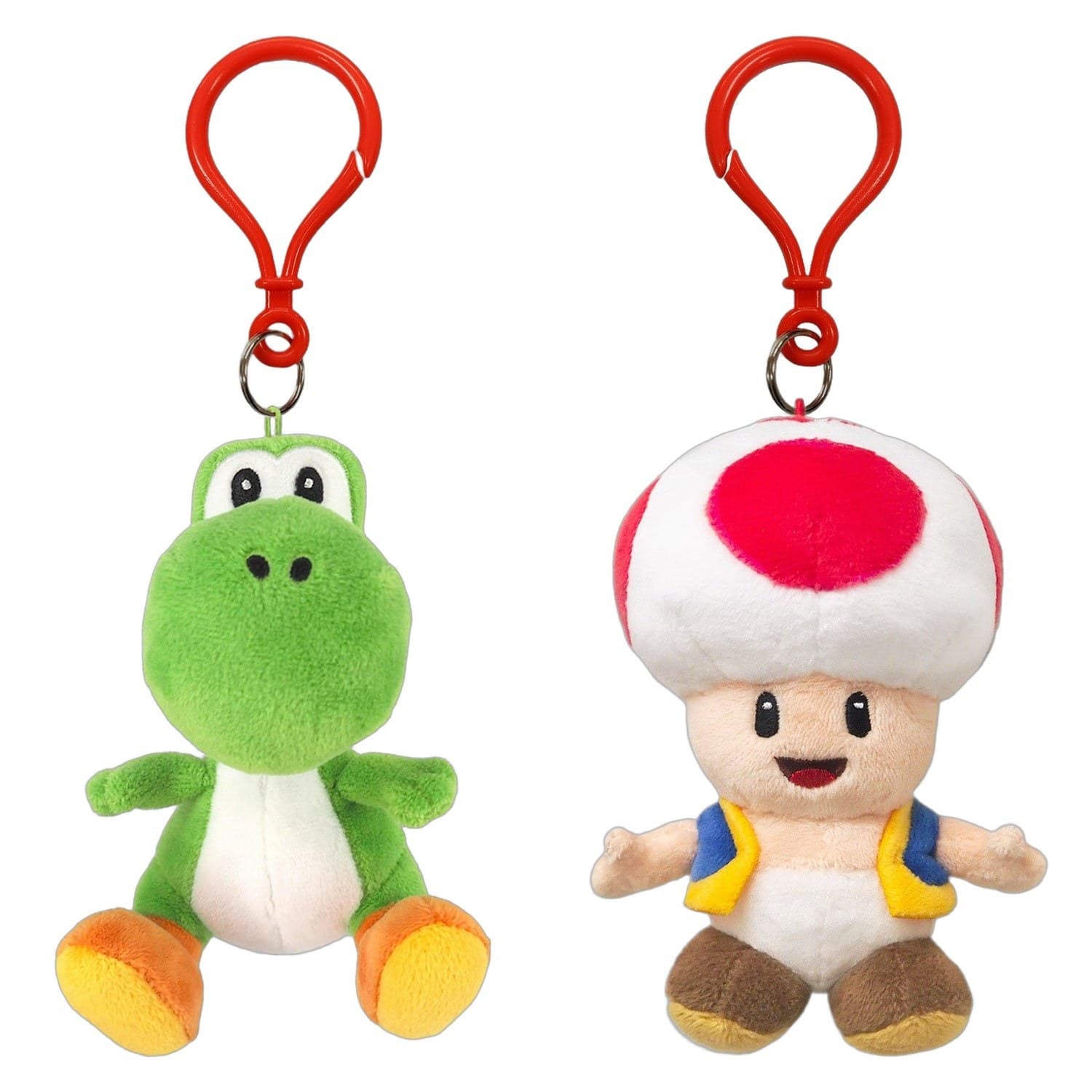 SAN-EI Nintendo Super Yoshi and Toad Keychain Bundle