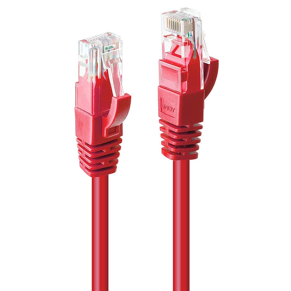 Lindy 0.5m Cat.6 U/UTP Ethernet Cable, Red - Image 1
