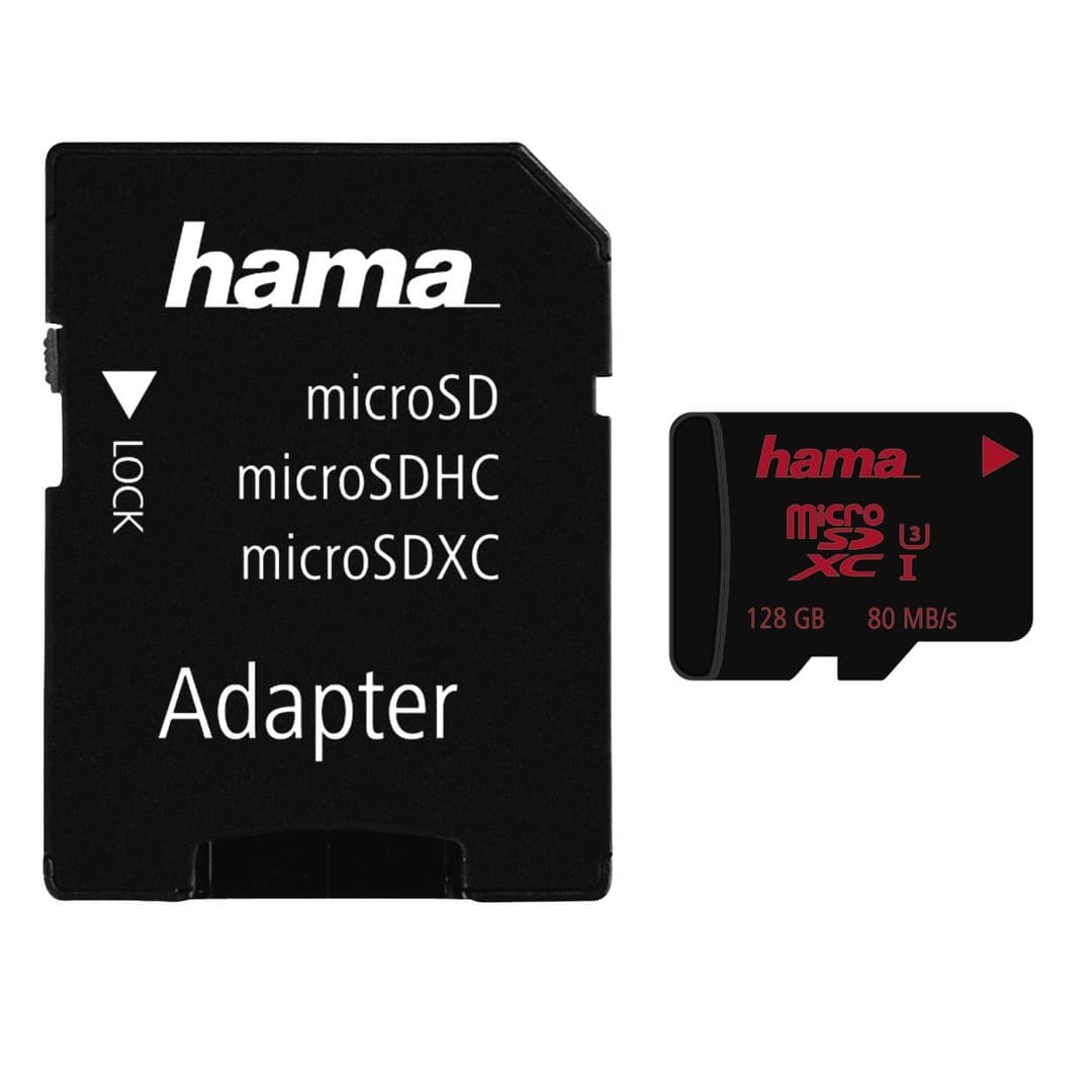 Hama 128GB microSDXC Memory Card, UHS-I U3, with SD Adapter - Image 1