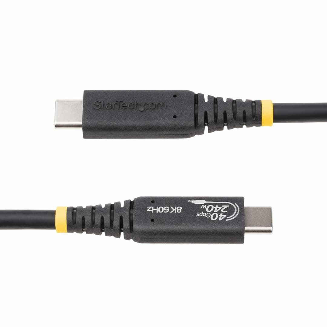 StarTech.com 50cm (1.6ft) USB4 Cable, USB-IF Certified USB-C Cable, 40Gbps, 240W Power Delivery PD 3.1 EPR, 8K 60Hz, USB Type-C Data Transfer Cable/Cord, Compatible w/Thunderbolt/USB 3.2 Ports - Image 4