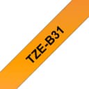 Brother TZe-B31 P-touch Laminated Labelling Tape 12mm x 5m - Black on Fluorescent Orange thumbnail 1