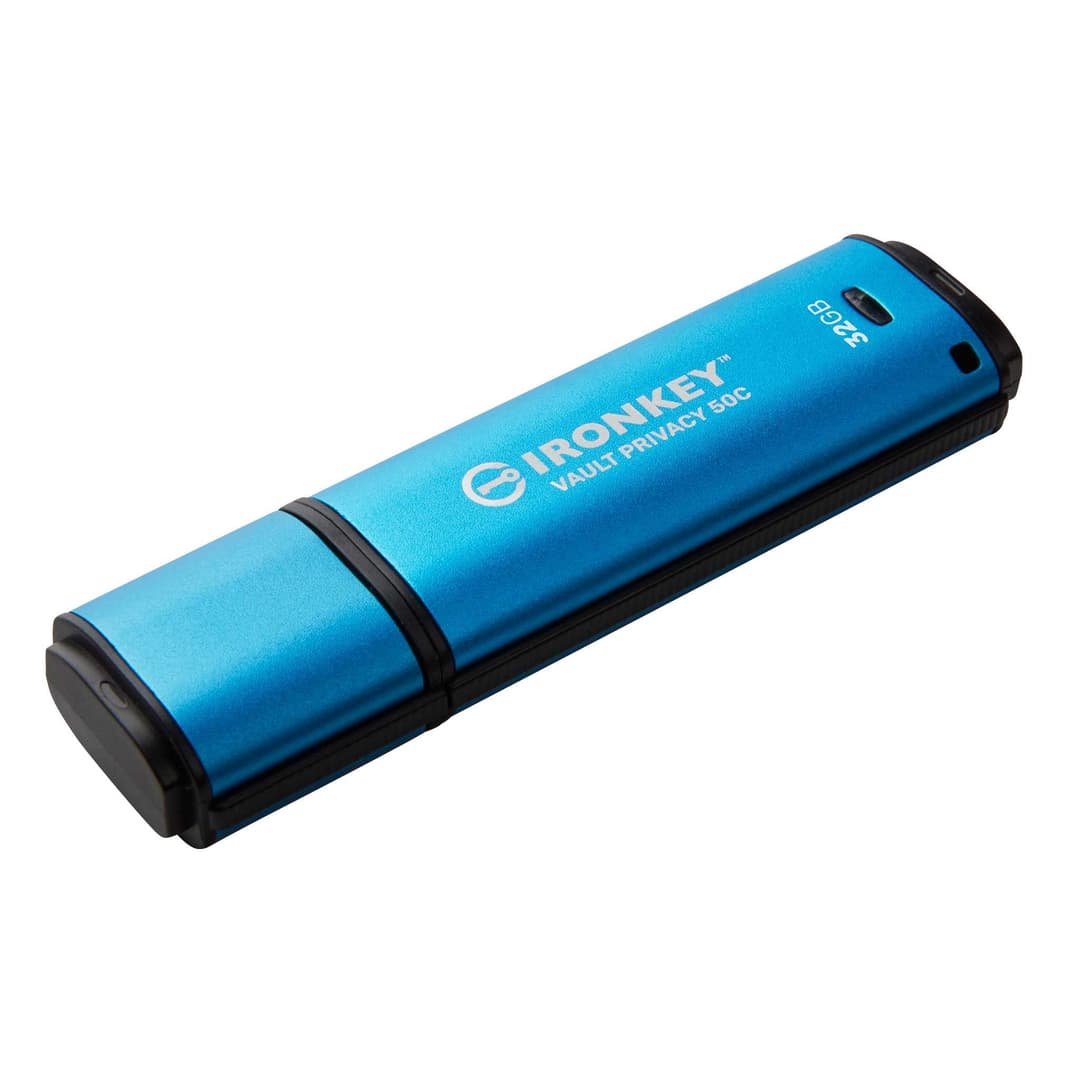 Kingston Technology IronKey VP50 USB flash drive 32 GB USB Type-C 3.2 Gen 1 (3.1 Gen 1) Black, Blue - Image 2