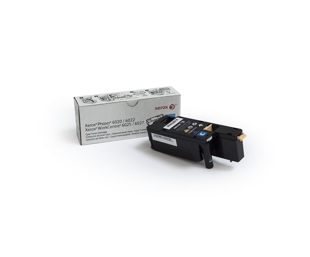 Xerox Genuine Phaser® 6020​/​6022, WorkCentre® 6025​/​6027 Cyan Standard capacity Toner Cartridge (1000 Pages) - 106R02756 - Image 1