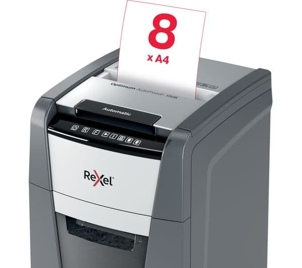 REXEL Optimum AutoFeed+ 150X Cross Cut Paper Shredder - Image 8