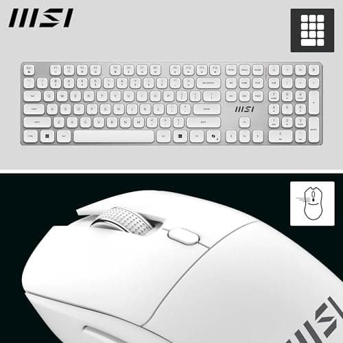 MSI FORGE K210 Wireless Keyboard & Mouse Combo, UK Layout - White - Image 5