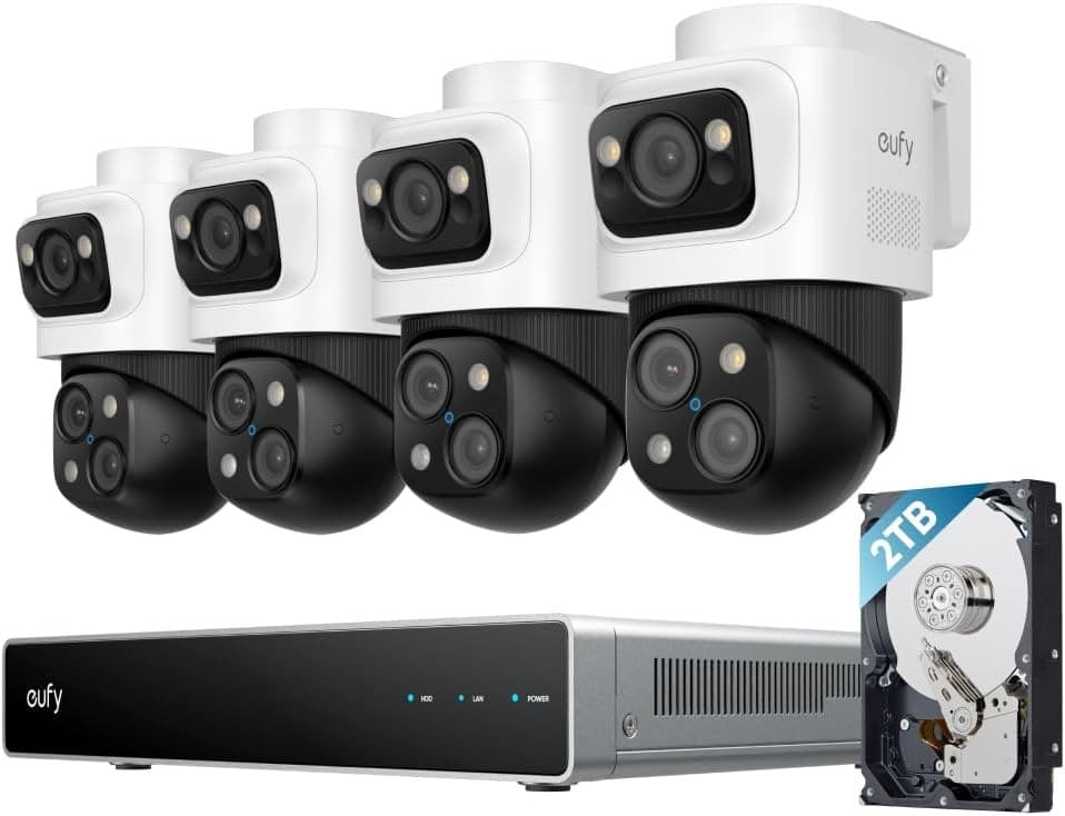 eufy Security S4 Max 4K PoE CCTV Camera System with 4 Cameras 2TB NVR - Image 1