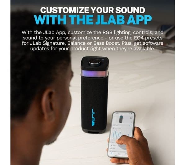 JLab JBuds Party Portable Bluetooth Speaker Black - Image 7
