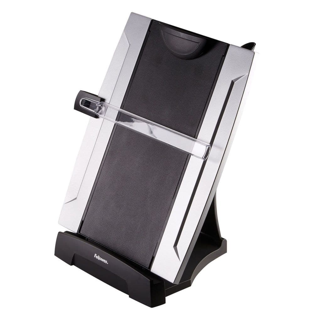 Fellowes 8033201 Office Suites Desktop Copy Holder with Memo Board - A4/A3, 150 Sheet Capacity - Black/Silver