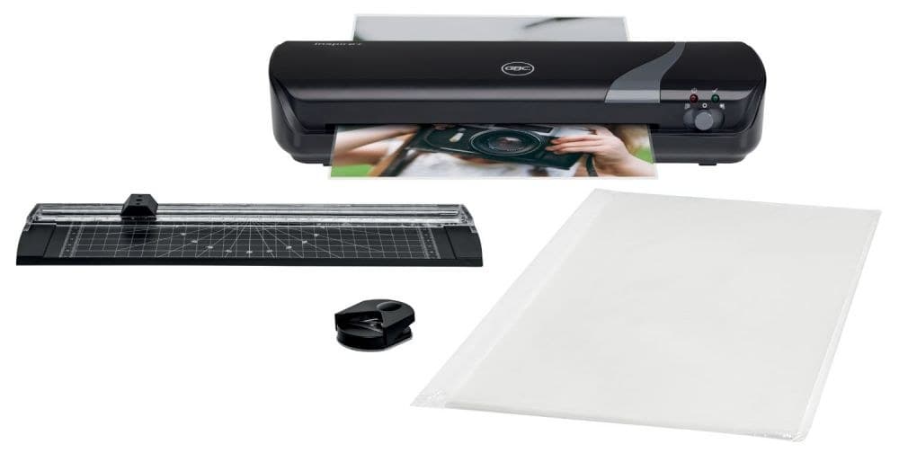 GBC Inspire+ A4 Black Laminator Set