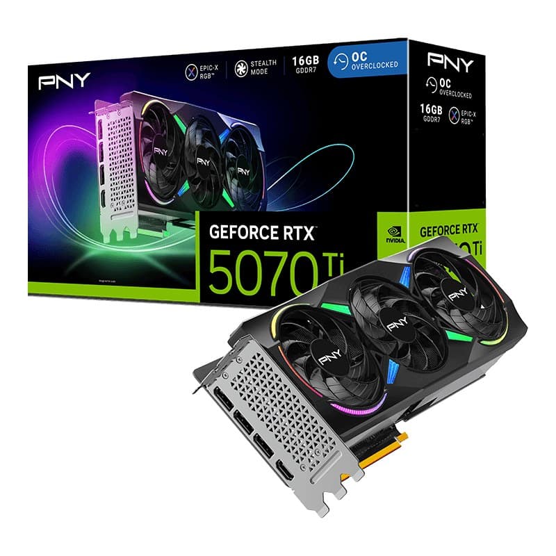 PNY GeForce RTX 5070 Ti ARGB EPIC-X RGB OC Triple Fan NVIDIA 16 GB GDDR7 Graphics Card - Image 7