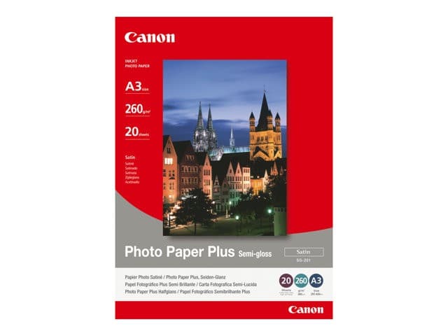 Canon SG-201 Photo Paper Plus Semi-Gloss 260 g/m² - A3, 20 Sheets - Image 1