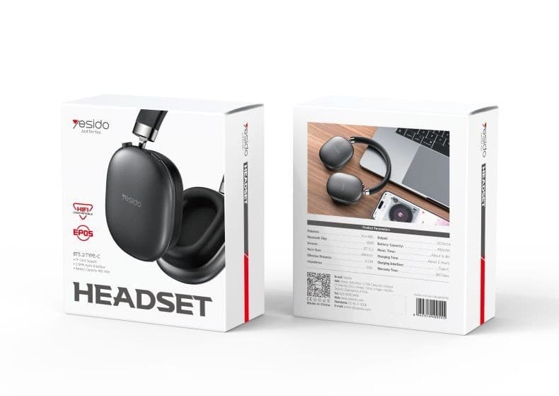 Yesido EP05 Wireless Headset BT5.2 Type,C - Black - Image 4