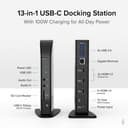 Plugable Technologies 13-in-1 USB-C Triple Monitor Docking Station with 100W Charging, Compatible with Windows, Mac, and Chrome with Thunderbolt 3 / 4 or USB-C (3x HDMI, 1x USB-C, 4x USB, Ethernet, SD Card Reader) thumbnail 2