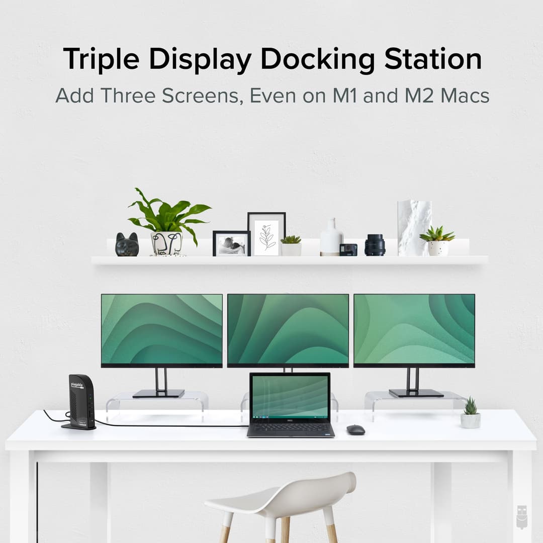 Plugable Technologies 13-in-1 USB-C Triple Monitor Docking Station with 100W Charging, Compatible with Windows, Mac, and Chrome with Thunderbolt 3 / 4 or USB-C (3x HDMI, 1x USB-C, 4x USB, Ethernet, SD Card Reader) - Image 3
