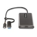 StarTech.com USB-C to Dual-HDMI Adapter - USB-C or A to 2x HDMI - 4K 60Hz - 100W Power Delivery Pass-Through - 1ft (30cm) Built-in Cable - USB to HDMI Multi-Monitor Converter for Laptop - TAA thumbnail 3