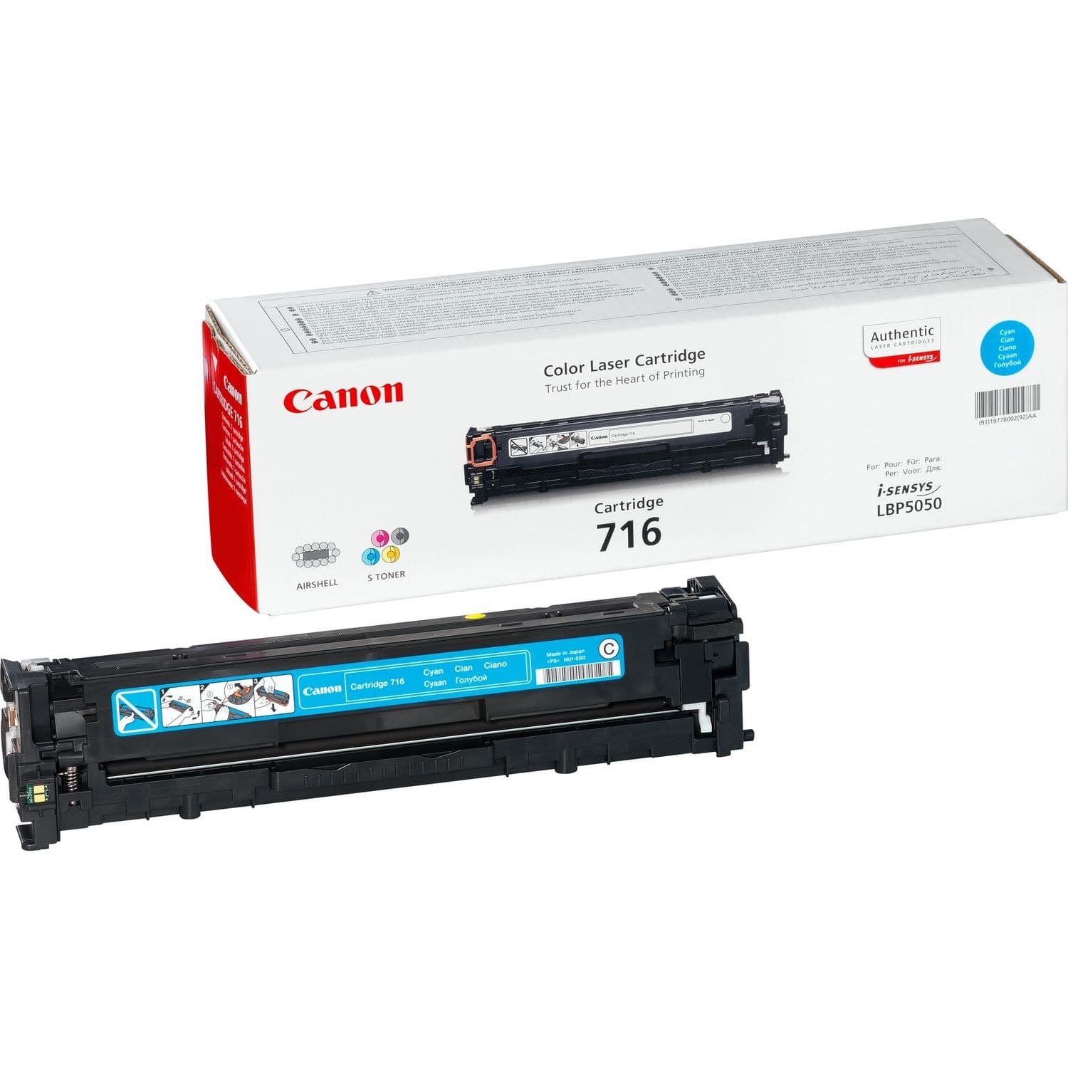 Canon 716 Original Toner Cartridge, 1,500 Pages - Cyan