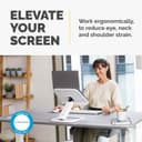 Fellowes Laptop Stand for Desk - Hana LT Laptop Stand for the Home and Office - Adjustable Laptop Stand with 3 Height Adjustments - Max Monitor Size 19", Max Weight 4.5KG - White thumbnail 2