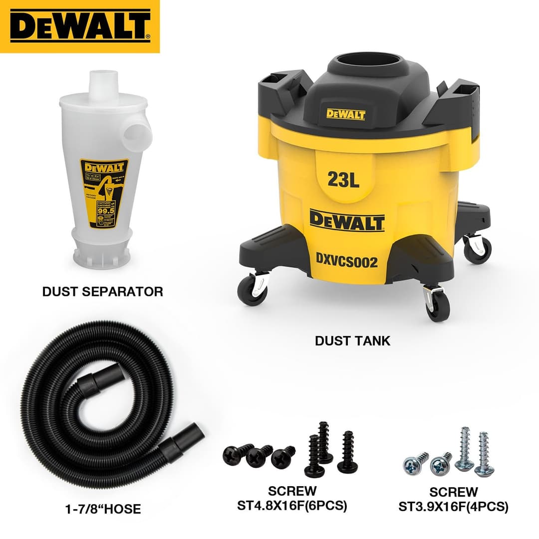 DEWALT Cyclone Dust Collector Vacuum Cleaner Separator - Yellow - Image 2