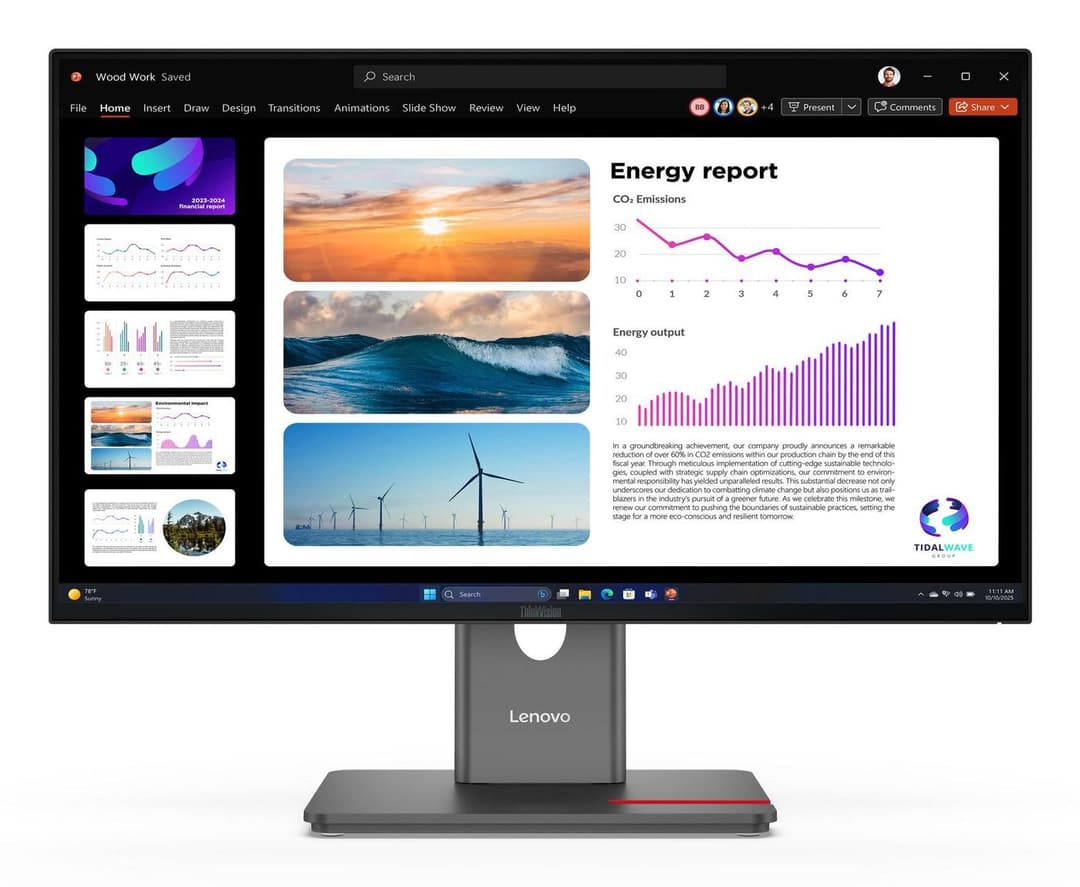 Lenovo ThinkVision P24q-40 QHD (2560 x 1440) Monitor - Black - Image 1