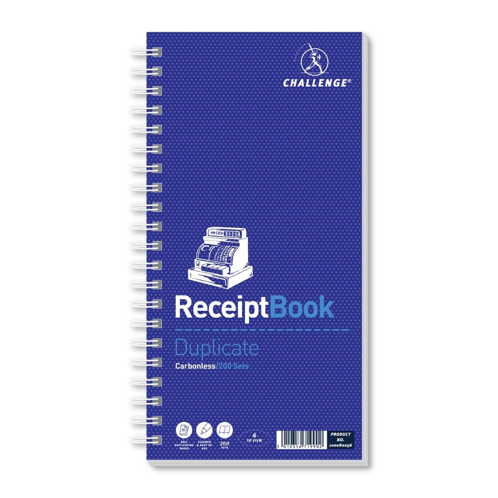 Challenge Duplicate Receipt Book 200 Sets 280x141mm