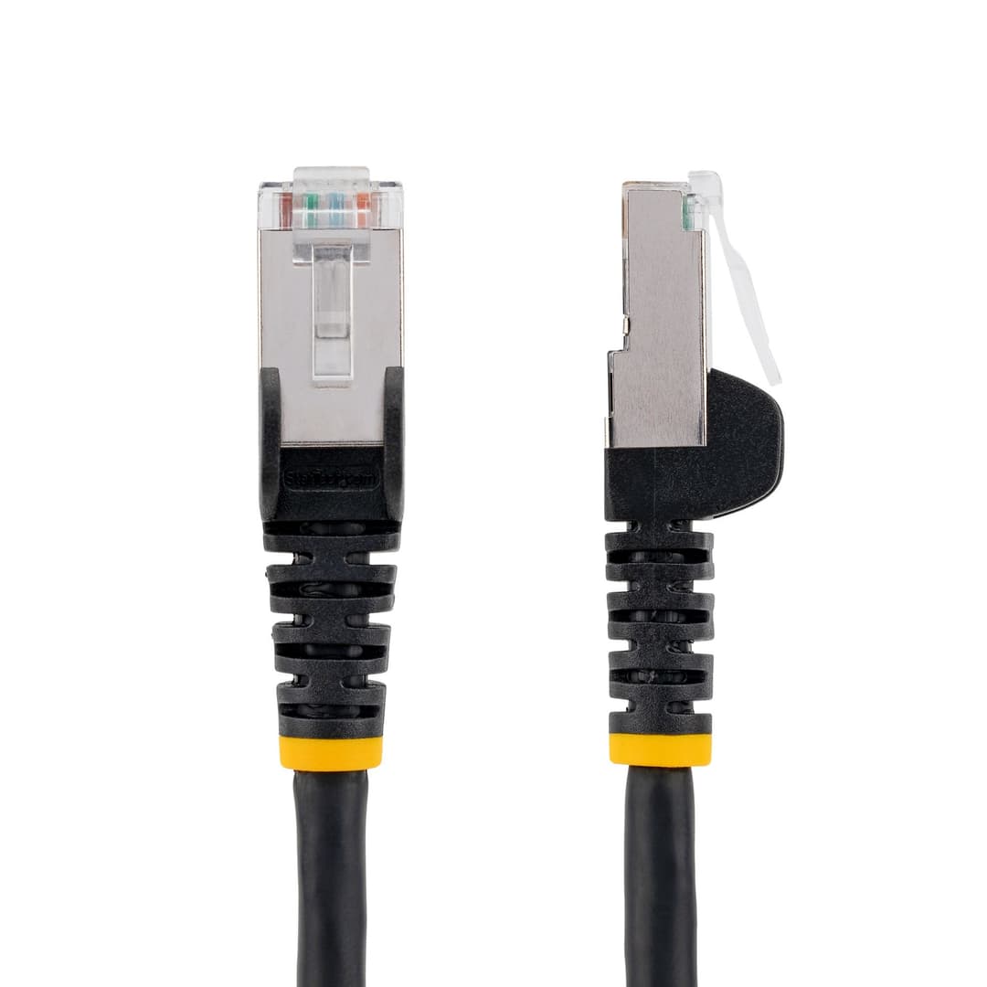 StarTech.com 50cm CAT6a Ethernet Cable - Black - Low Smoke Zero Halogen (LSZH) - 10GbE 500MHz 100W PoE++ Snagless RJ-45 w/Strain Reliefs S/FTP Network Patch Cord - Image 2