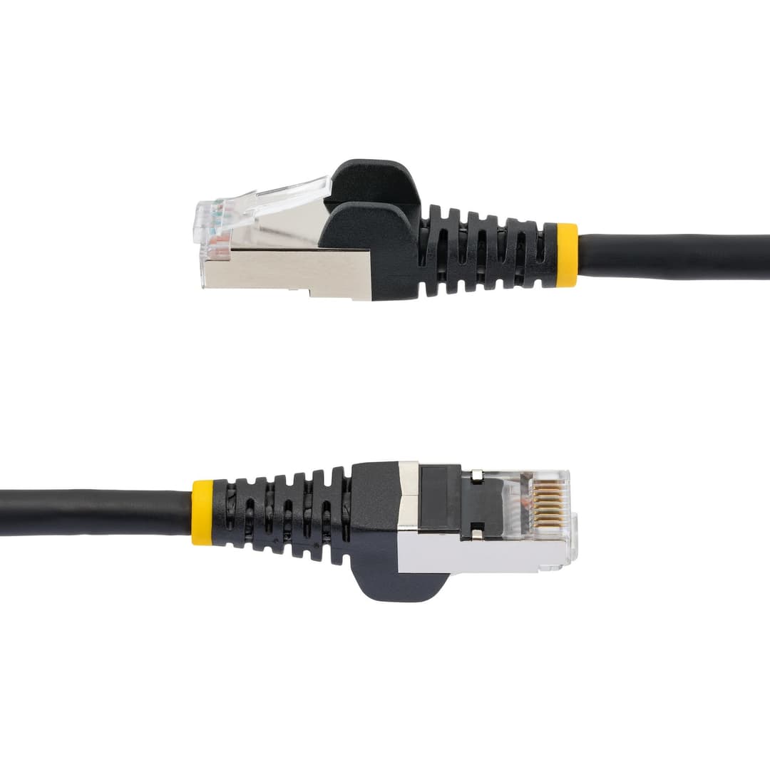 StarTech.com 50cm CAT6a Ethernet Cable - Black - Low Smoke Zero Halogen (LSZH) - 10GbE 500MHz 100W PoE++ Snagless RJ-45 w/Strain Reliefs S/FTP Network Patch Cord - Image 3