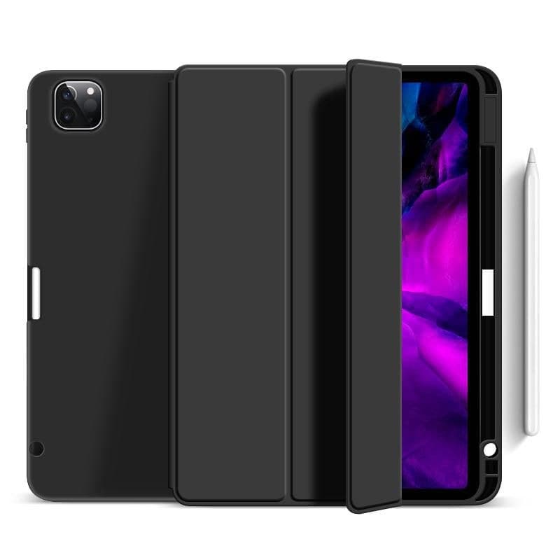 eSTUFF iPad Pro 11 2025/2024 MIAMI Pencil Case - Black PU leather front with soft TPU back. Pencil slot for charging in cover (ES68201210-BULK)
