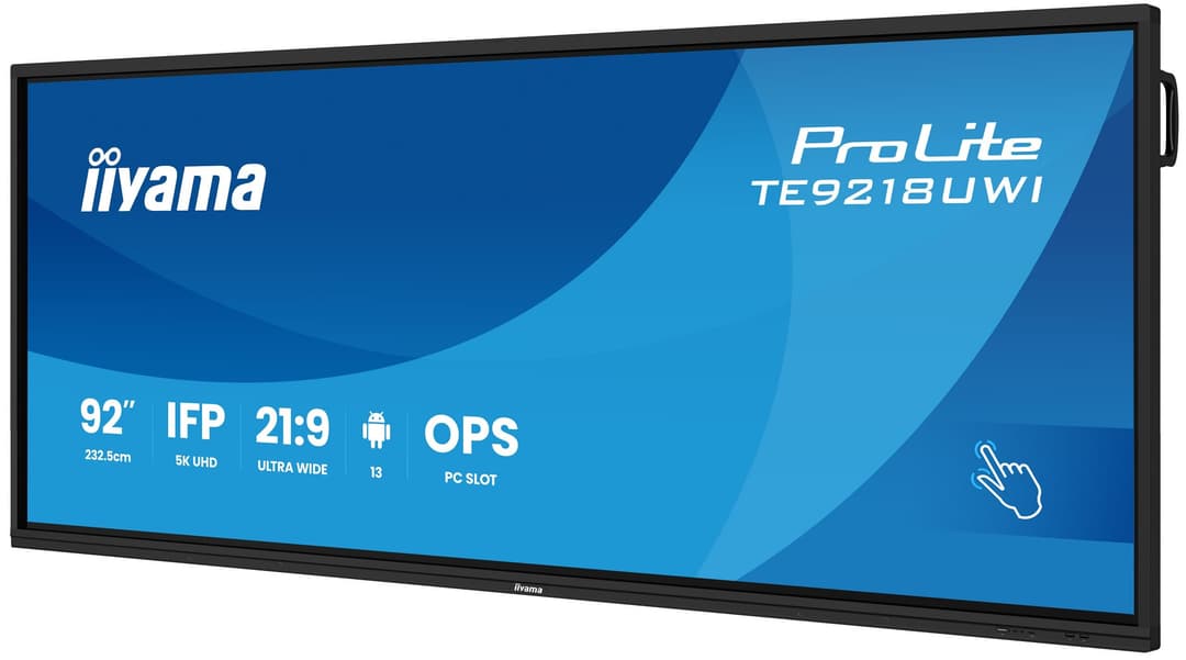 iiyama TE9218UWI-B1AG Signage Display Kiosk design 2.32 m (91.5") LED Wi-Fi 500 cd/m² 5K Ultra HD Black Touchscreen Built-in processor Android 16/7 - Image 3