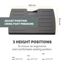 Fellowes Office Suites Microban Adjustable Under Desk Foot Rest - Ergonomic Footrest with 3 Height Positions (10.8/12.7/14.6cm), Rocking Tilt Platform & Microban Antibacterial Protection - Black - 8035001 thumbnail 3