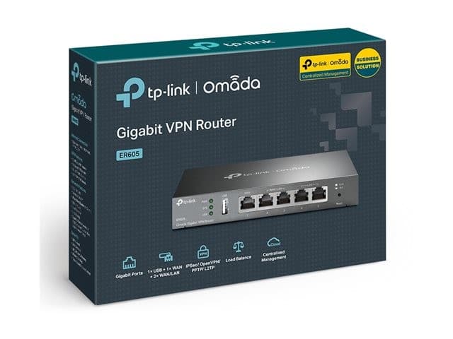 TP-Link Omada ER605 V2 Gigabit VPN Router - Wired, 5 x Gigabit Ports, Up to 3 WAN - Image 5
