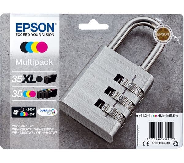 EPSON Padlock 35 Cyan, Magenta, Yellow & Black Ink Cartridges - Multipack