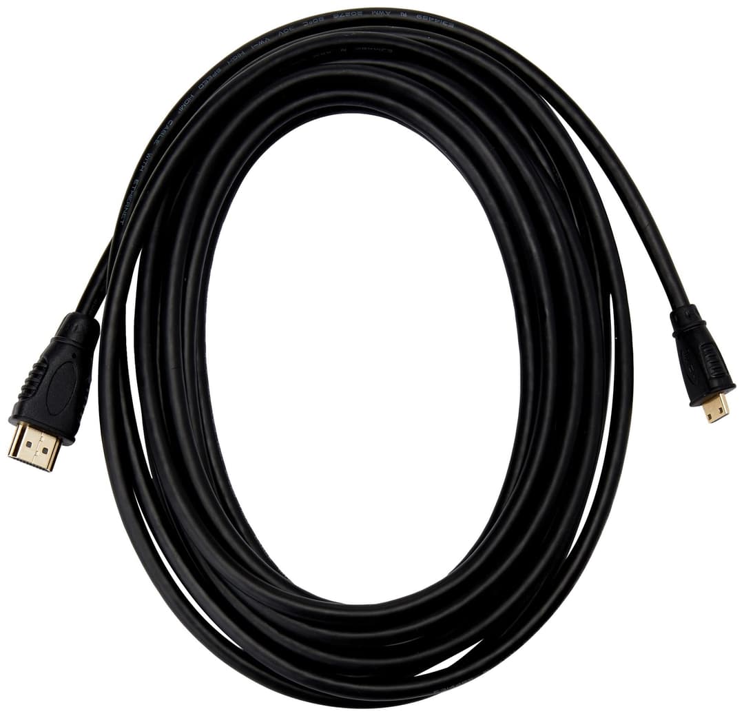 Pro Signal CDLHD-205 HDMI Mini C Male to HDMI A Male Cable, 5 m, Black - Image 1
