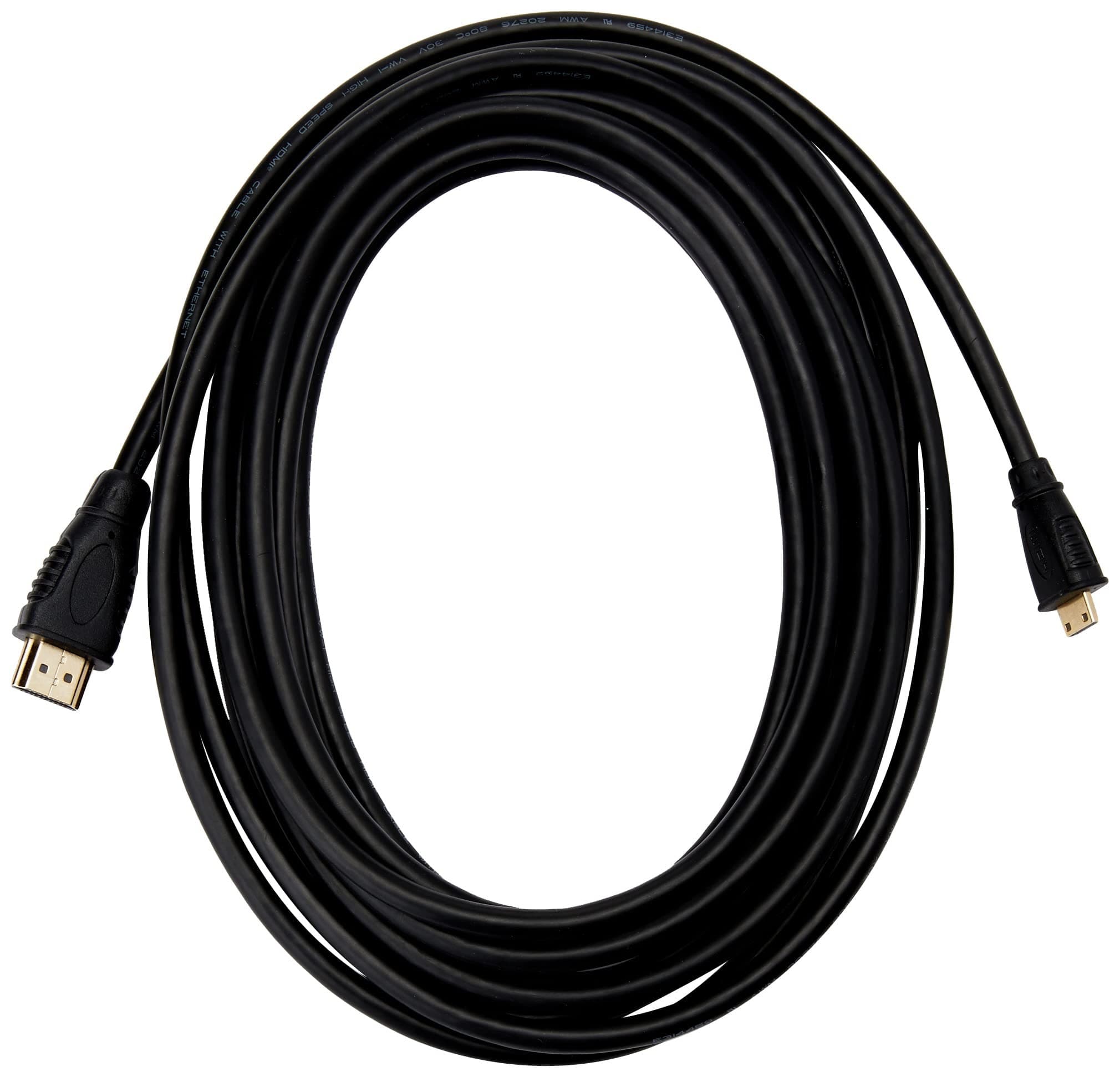 Pro Signal CDLHD-205 HDMI Mini C Male to HDMI A Male Cable, 5 m, Black