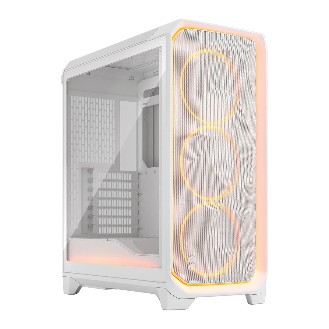 Fractal Design Meshify 3 Ambience Pro RGB Mid Tower Gaming PC Case - White TG Clear Tint - Image 1